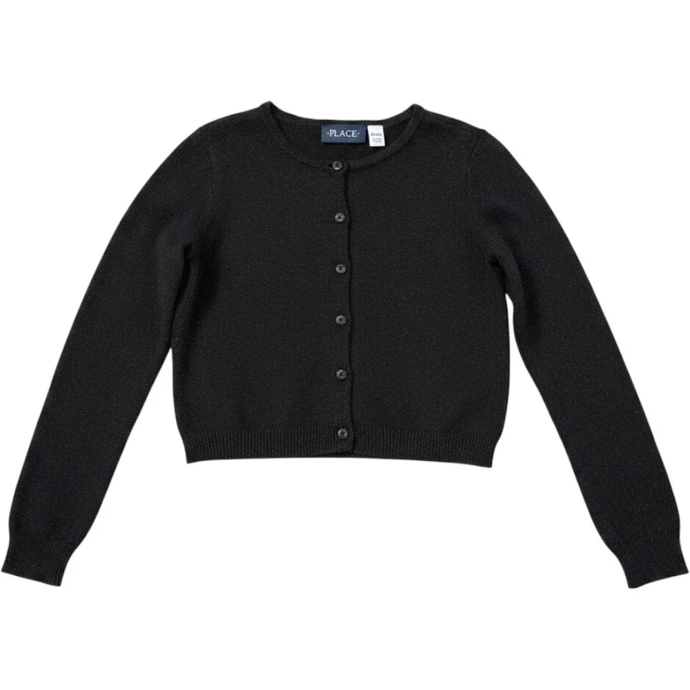 The Children's Place Girls Sparkly Long‎ Sleeve Cardigan Sweater, Size M 7/8